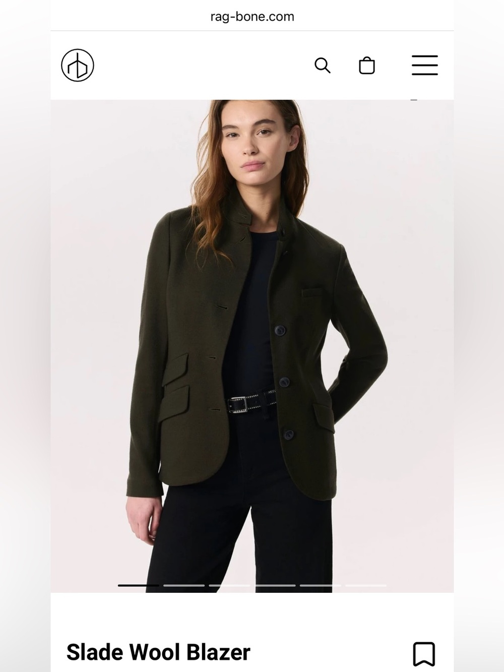 Rag & Bone Slade Wool Blazer Army Green